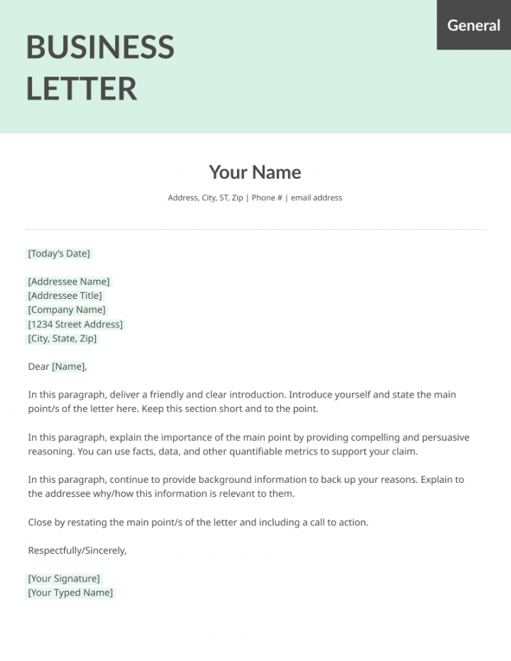 + Business Letter Examples & Business Letter Format Guide