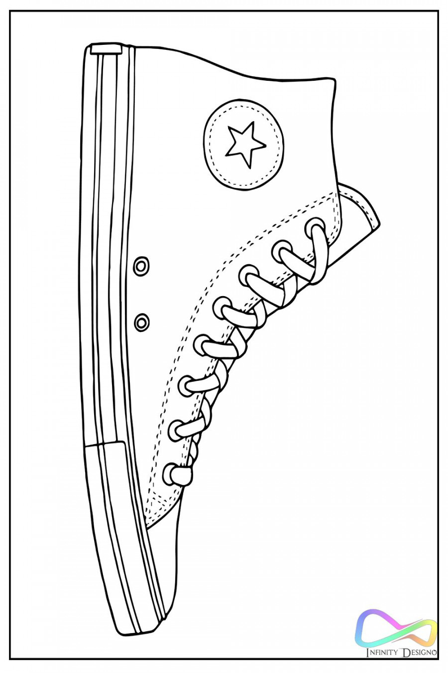 Converse All-Star High in   Coloring pages, Coloring book art