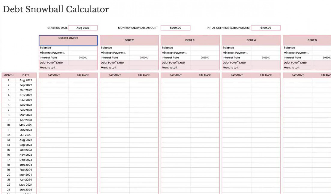 Debt Snowball Spreadsheet, Debt Calculator Google Sheets, Debt Tracker  Google Sheets Vorlage, Google Spreadsheet, Debt Payoff, Debt Planner