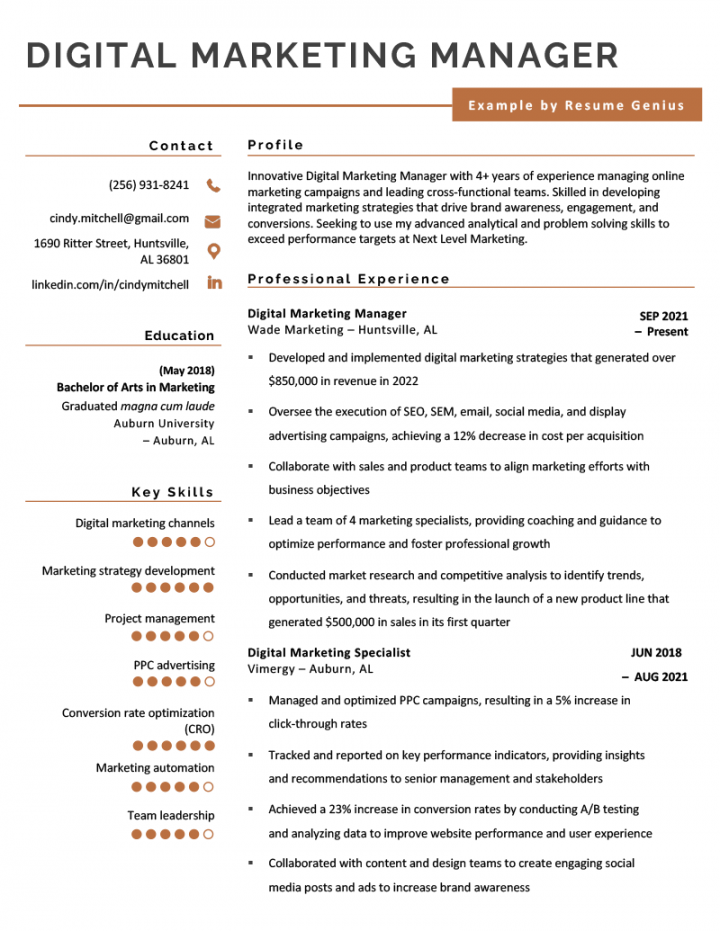 Digital Marketing Resume [Examples & Writing Tips]