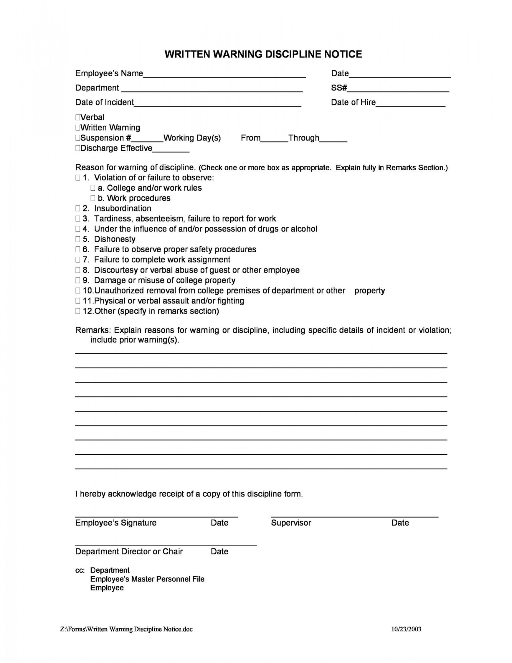 Effective Employee Write Up Forms [Disciplinary Action Forms]