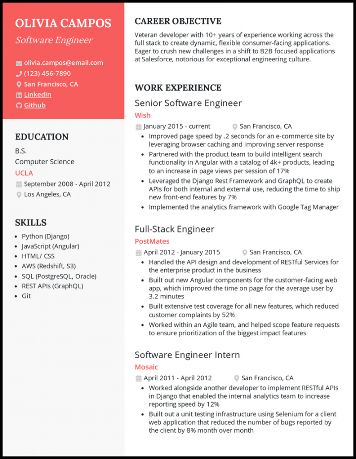 Engineering Resume Examples for