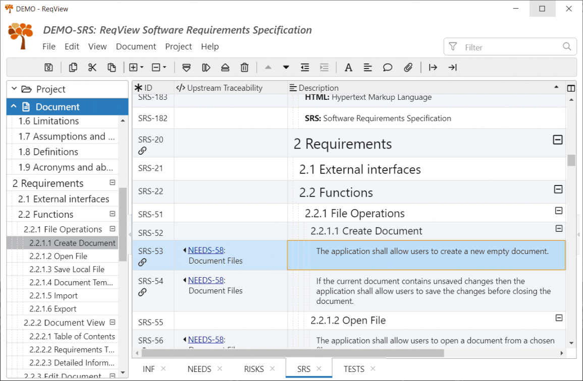 Example Requirements Specification Documents  ReqView