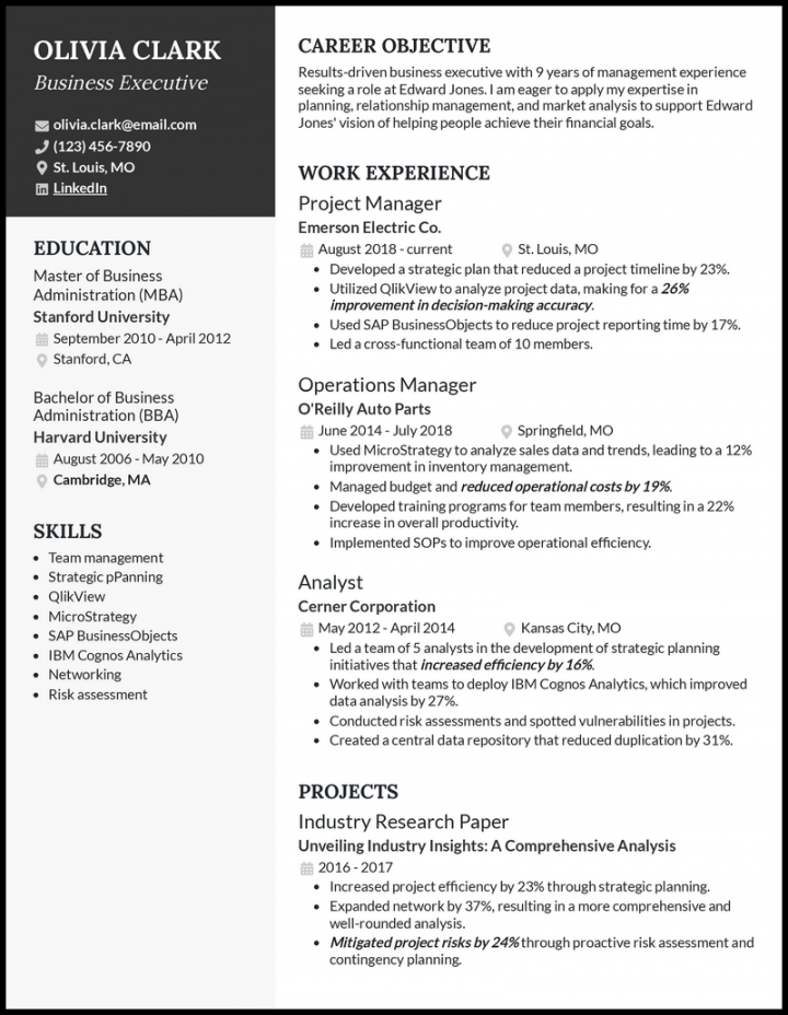 Executive Resume Examples That Got the Job in 202