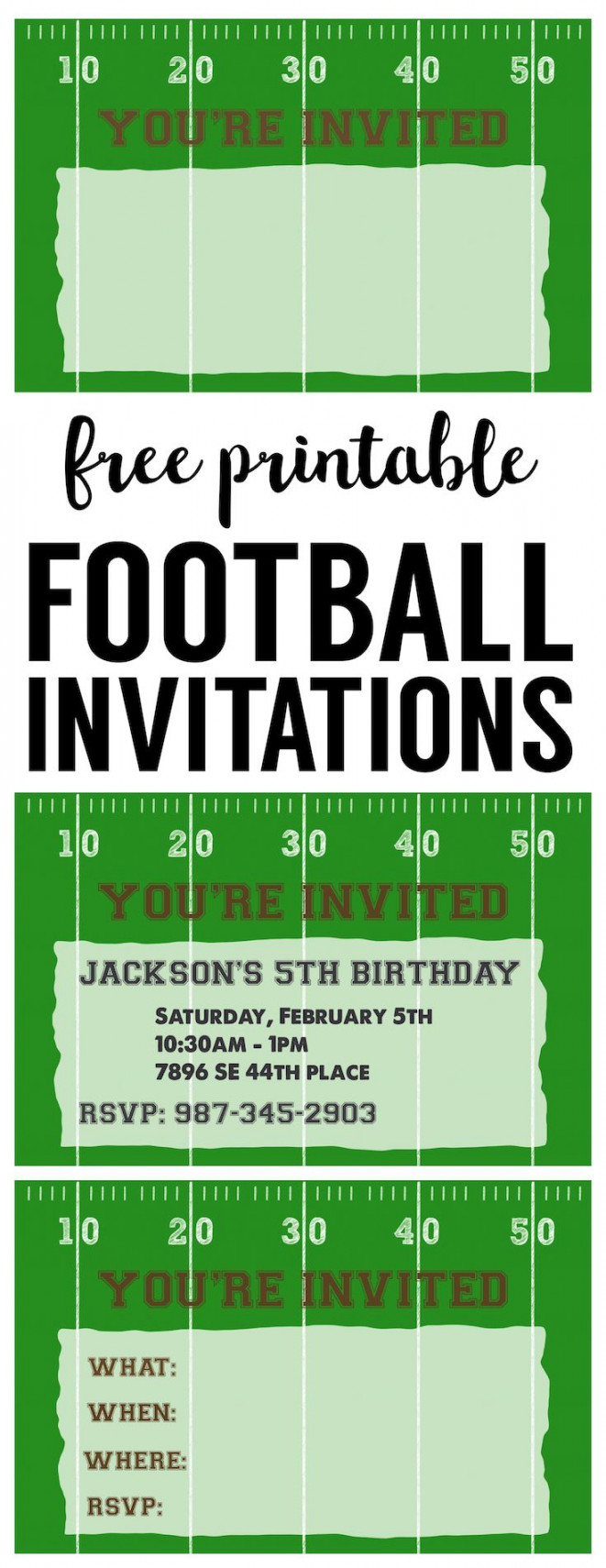 Football Party Invitation Template Free Printable - Paper Trail