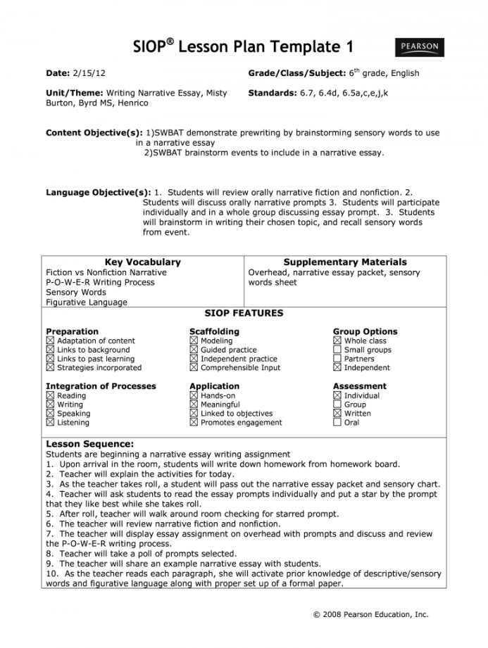 - Form SIOP Lesson Plan Template  Fill Online, Printable