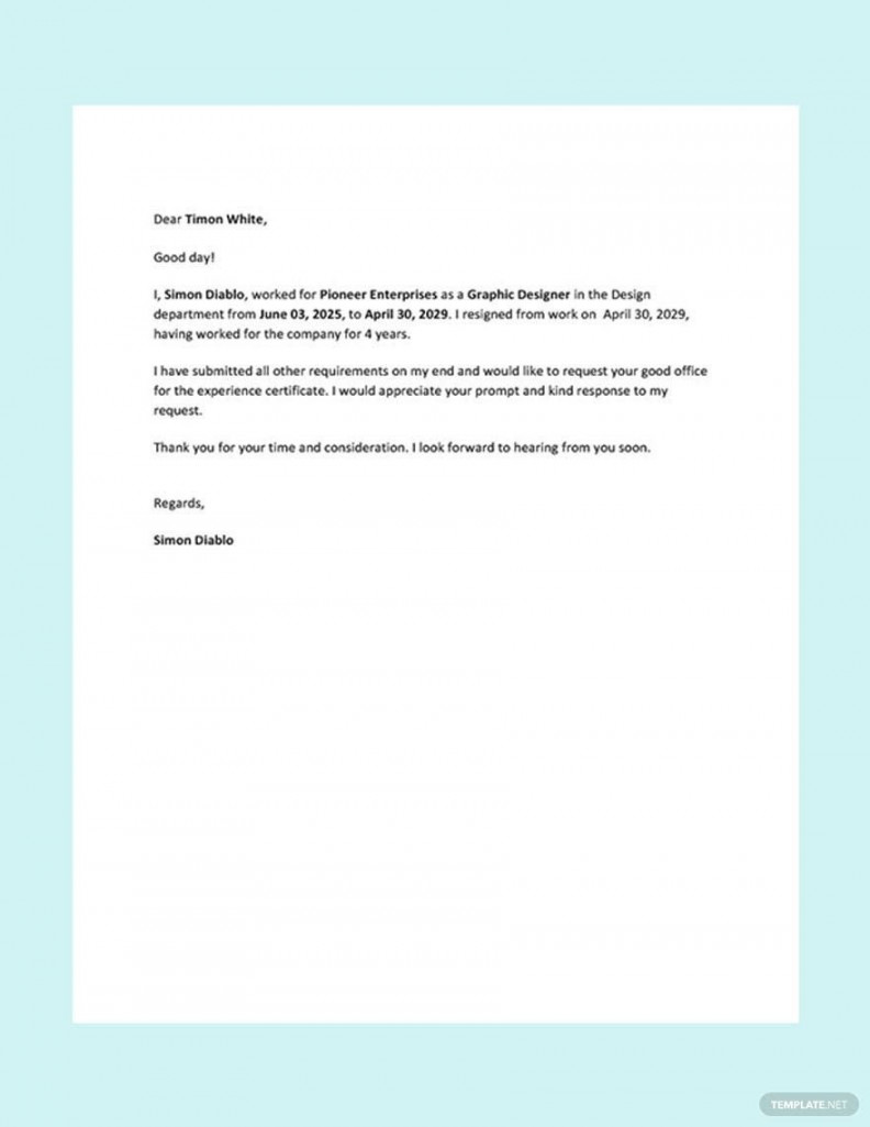 FREE Certificate Letter PDF - Template Download  Template