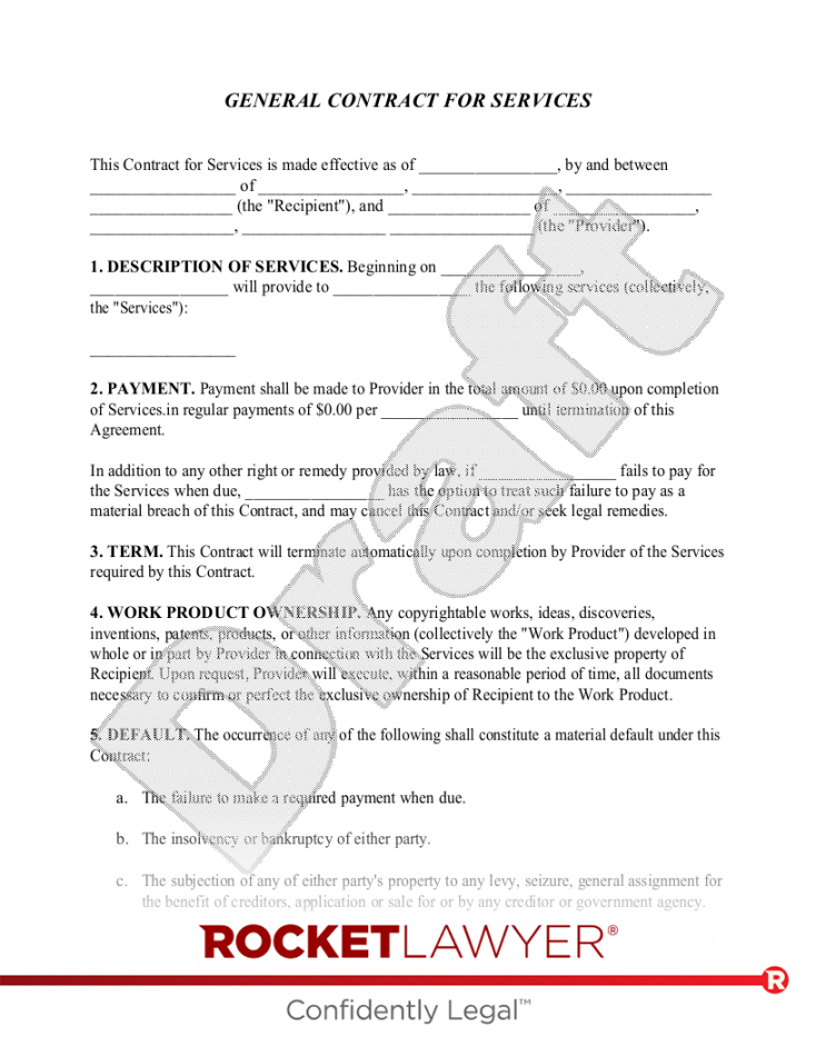 Free Contract for Services Template - Rocket Lawyer