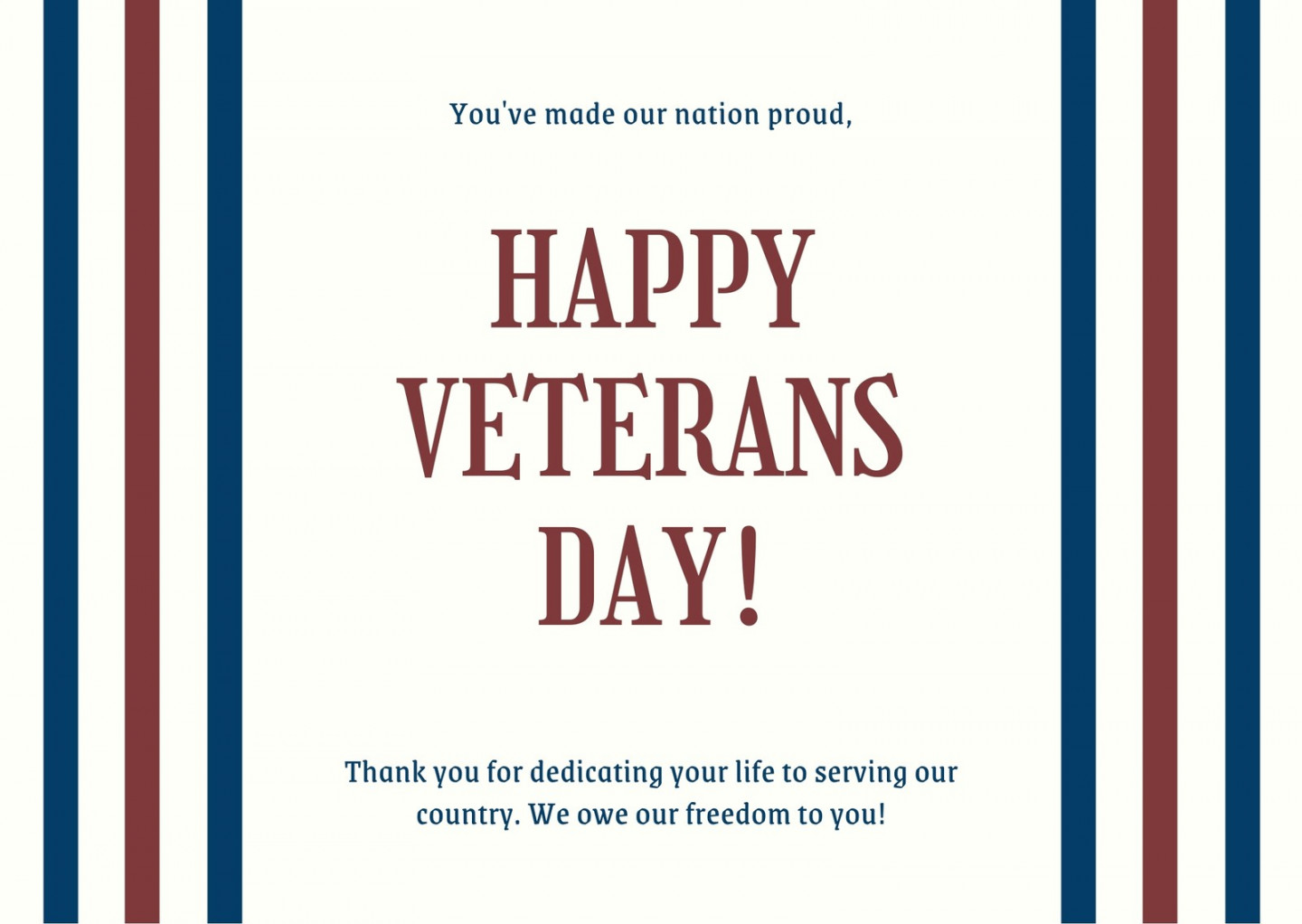 Free custom printable Veterans Day card templates  Canva