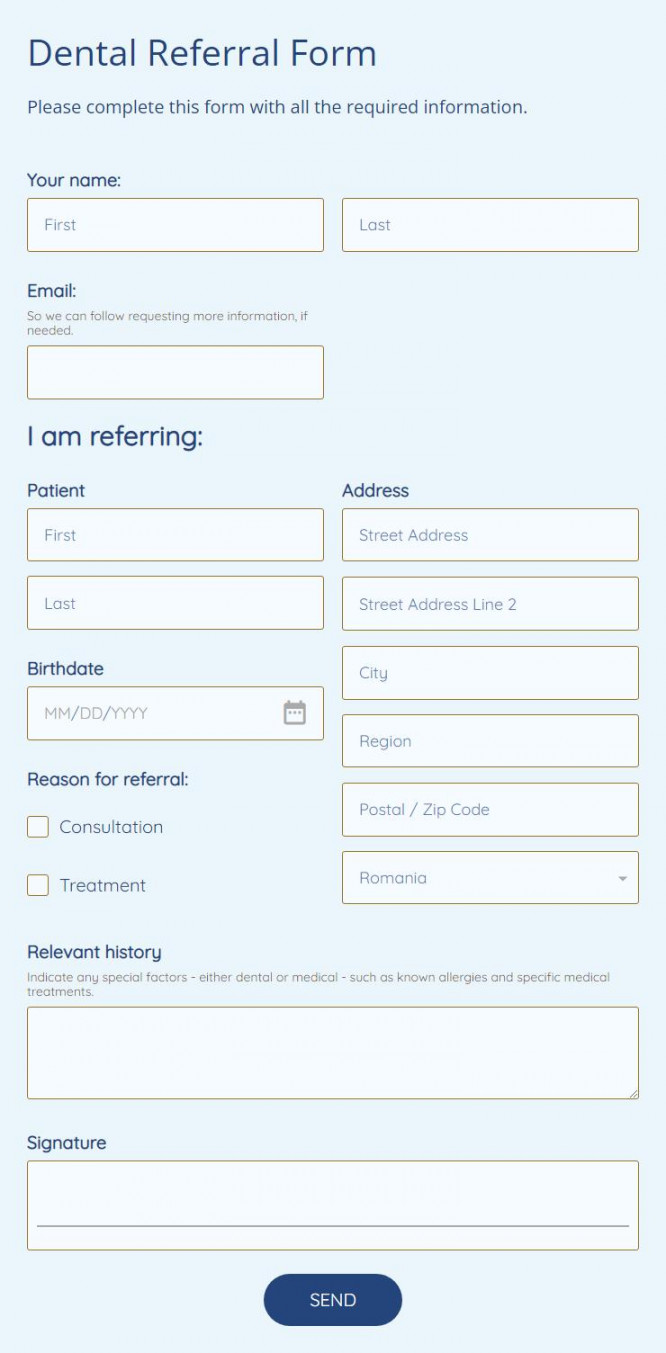 Free Dental Referral Form Template  FormBuilder