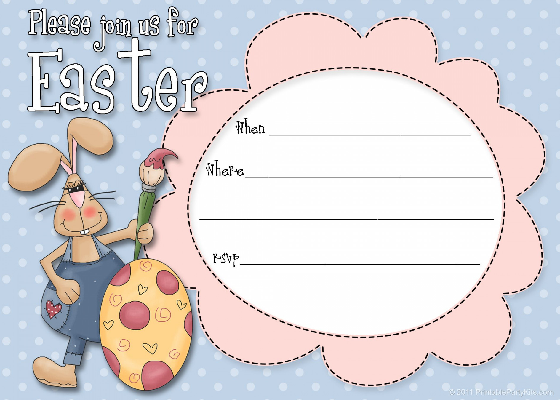 Free Easter Party Invitations Template in   Easter party