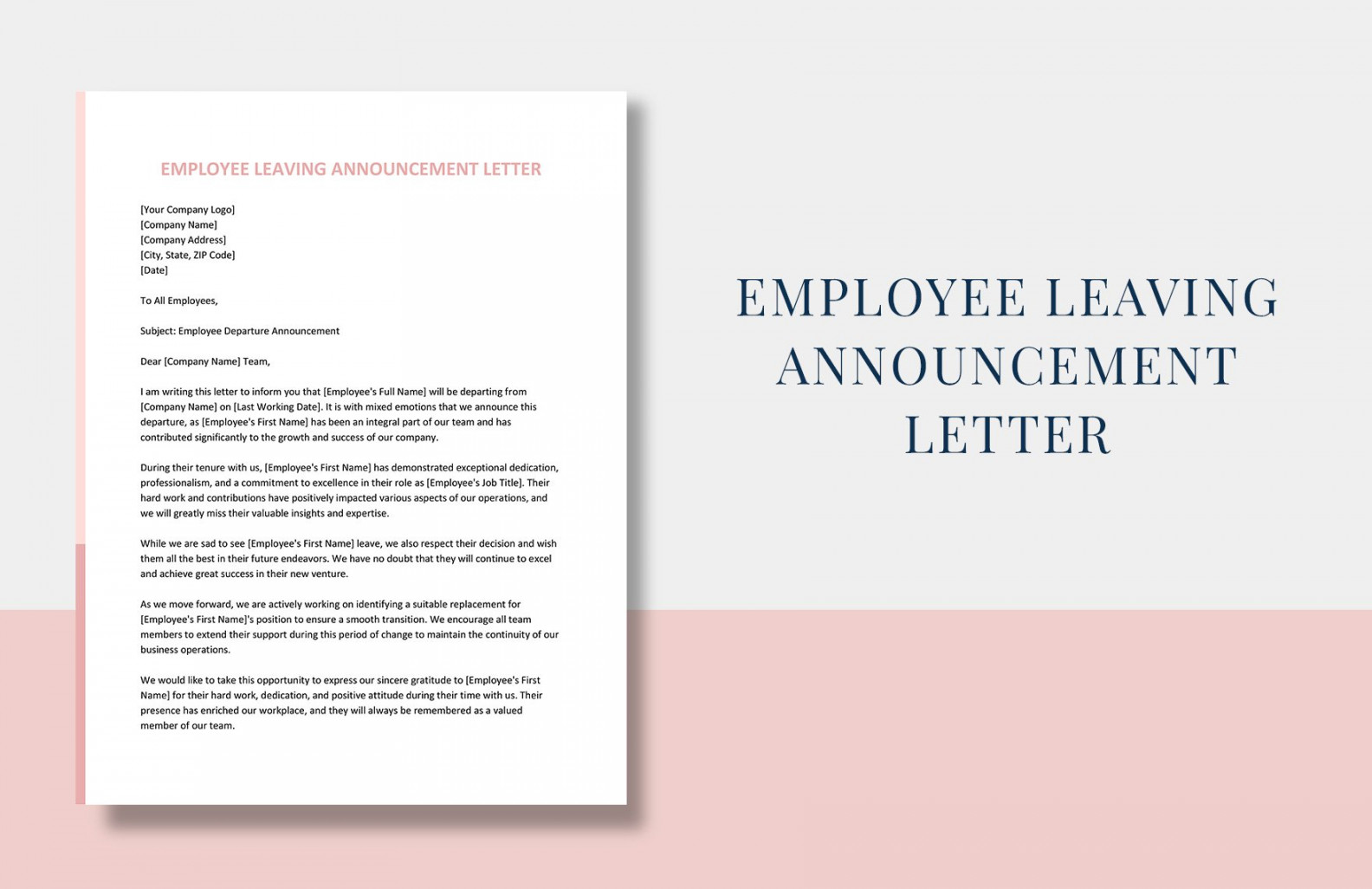 Free Employee Leaving Announcement Letter - Download in Word