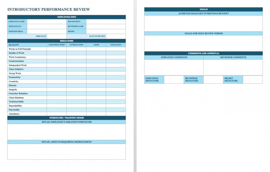 Free Employee Performance Review Templates  Smartsheet