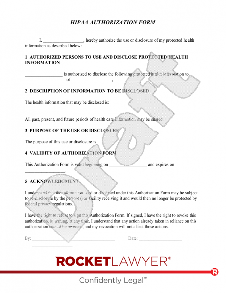 Free HIPAA Authorization Form & FAQs - Rocket Lawyer