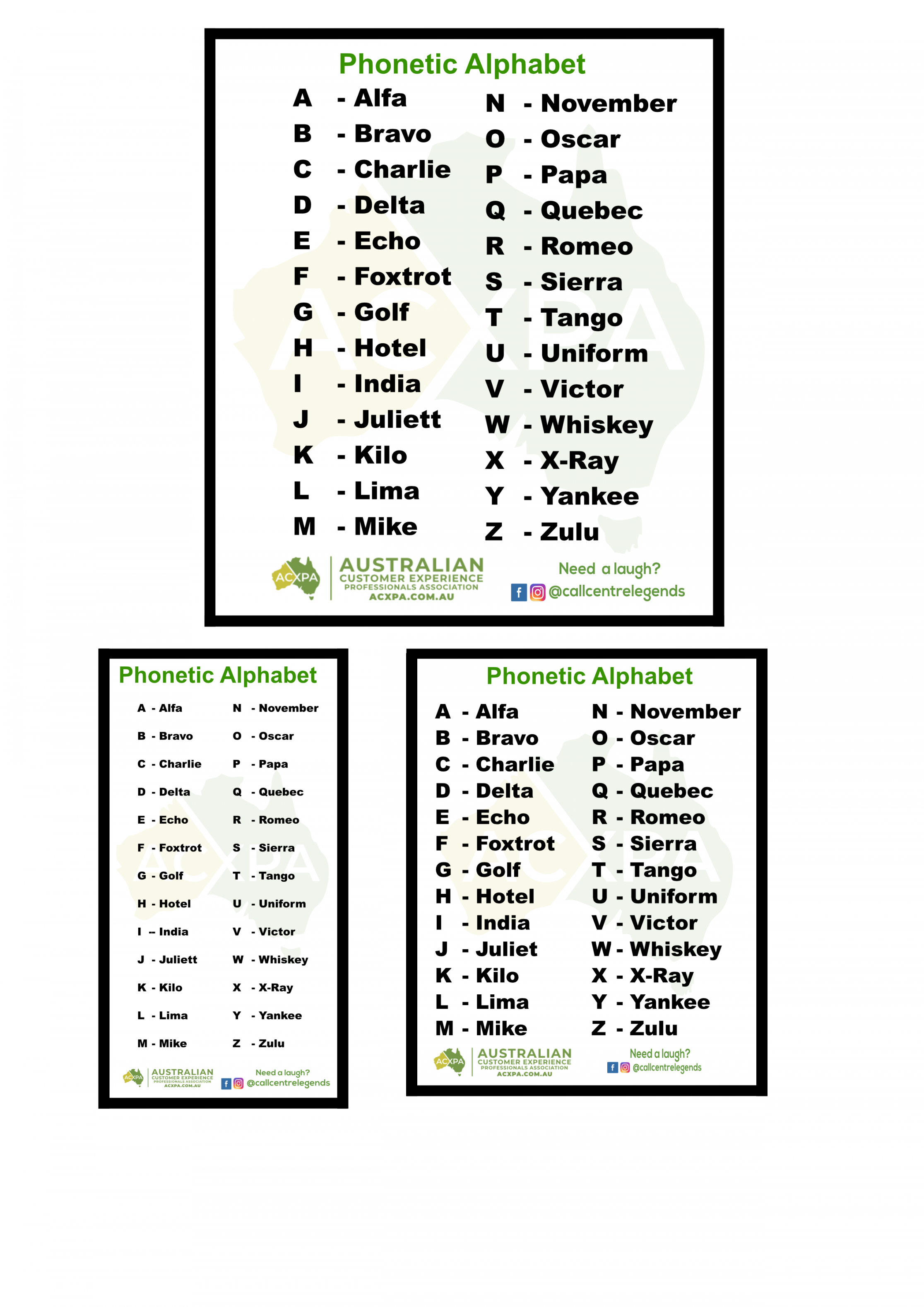 Free Phonetic Alphabet chart - NATO, Army, Letters Alphabet