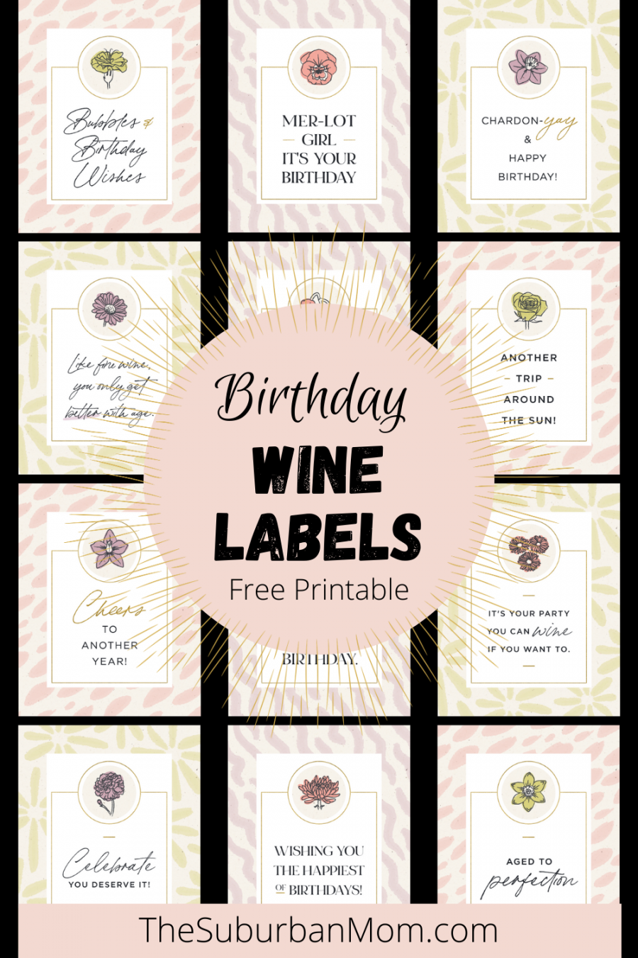 Free Printable Birthday Wine Bottle Labels - Plus Wine Pairings