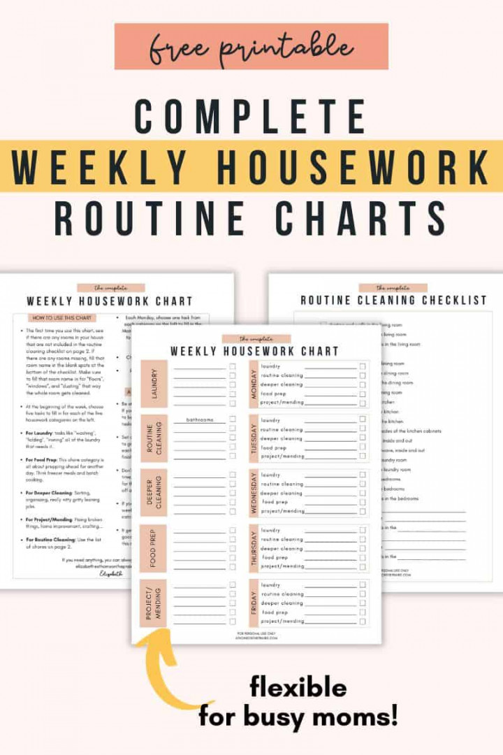 Free Printable Chore Chart For Adults (And Cleaning Checklist)