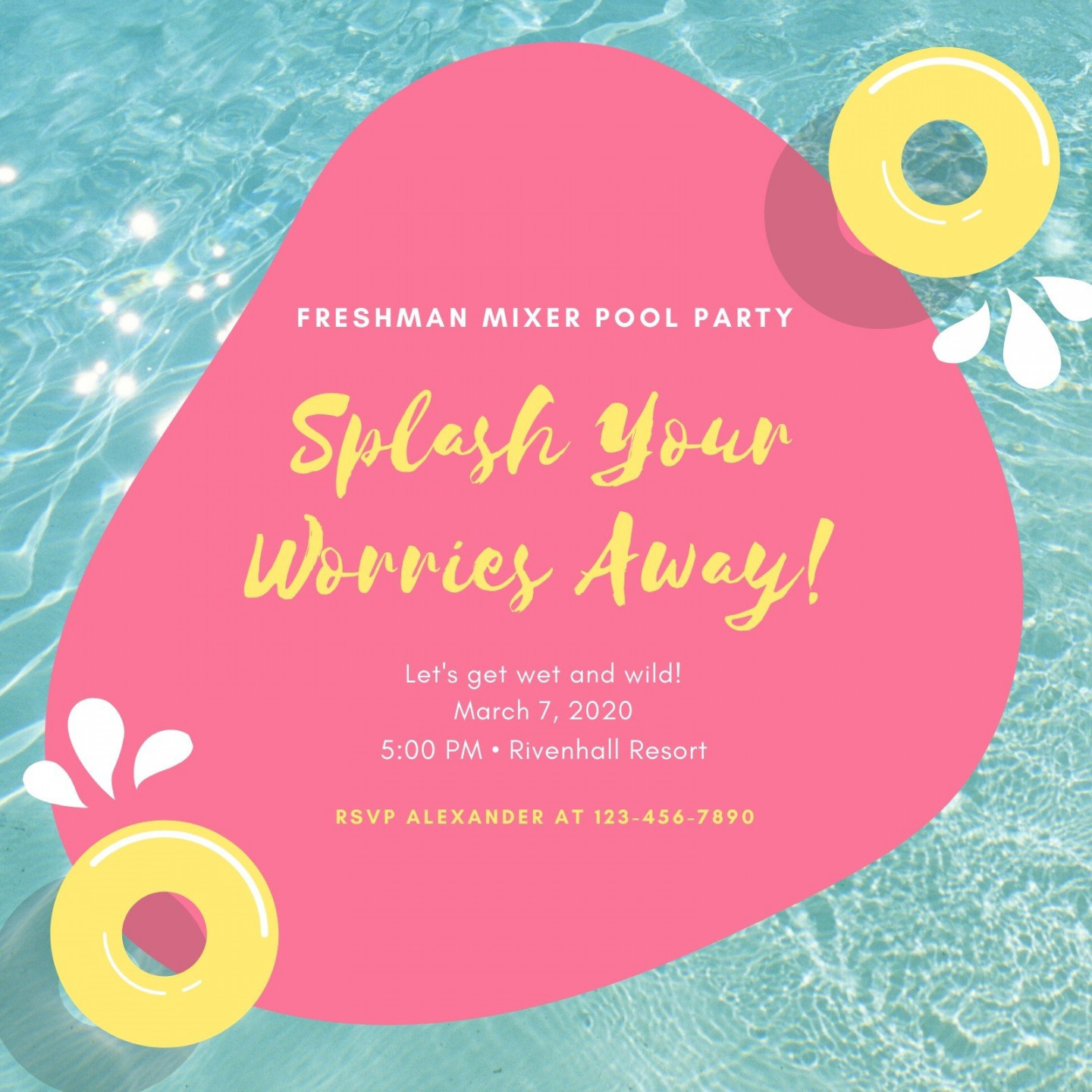 Free printable, customizable pool party invitation templates  Canva