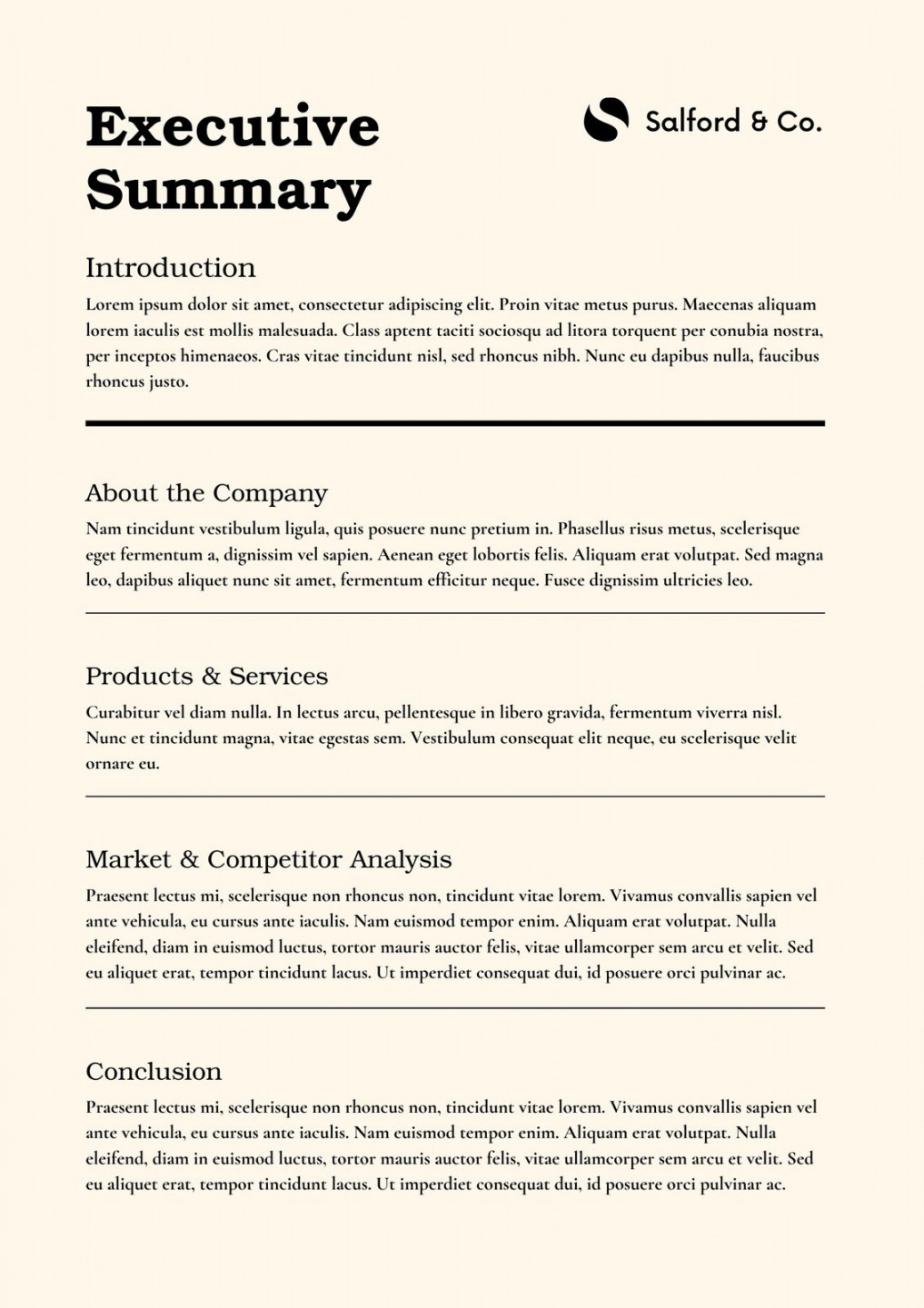 Free printable executive summary templates  Canva