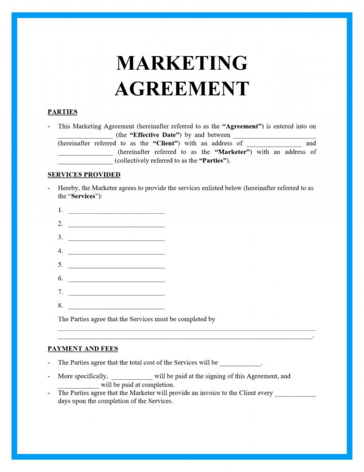 Free Professional Marketing Agreement Template for Download