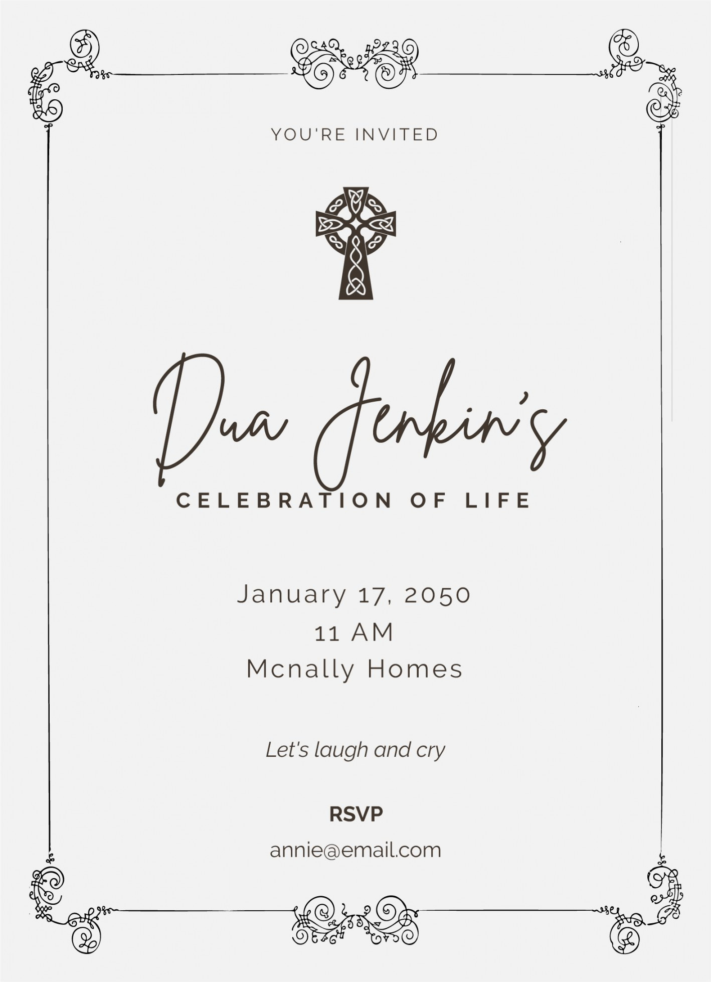 Free Religious Celebration Of Life Invitation Template - Download