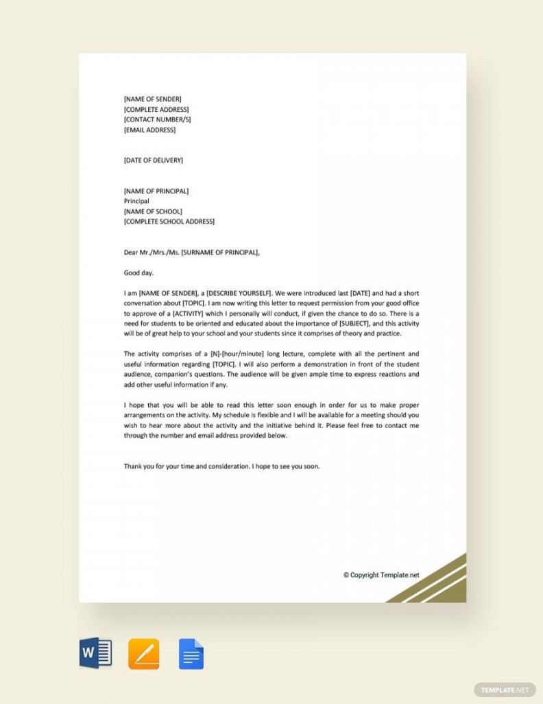 Free Request Letter to Principal for Permission - Download in Word