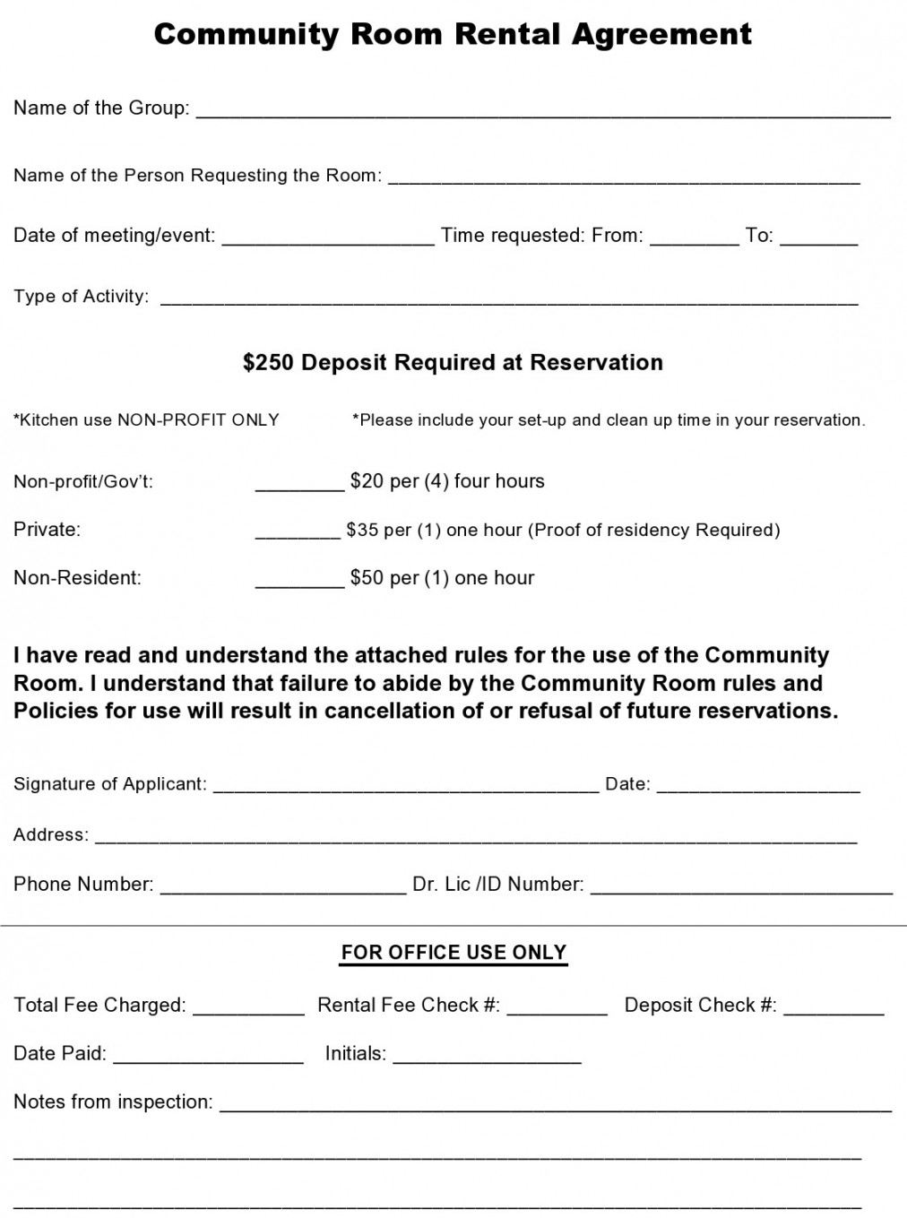 Free Room Rental Agreements & Forms [Doc / PDF]