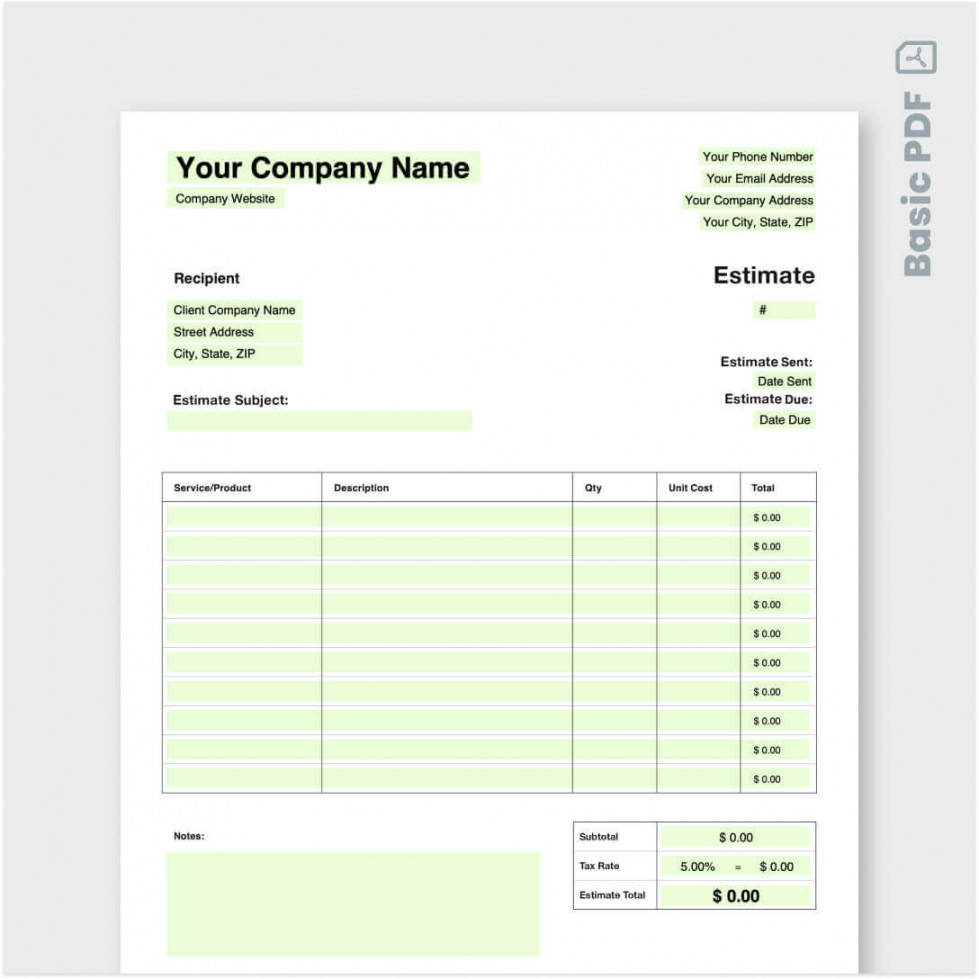 Free Tree Trimming Estimate Template - Customize & Download  Jobber