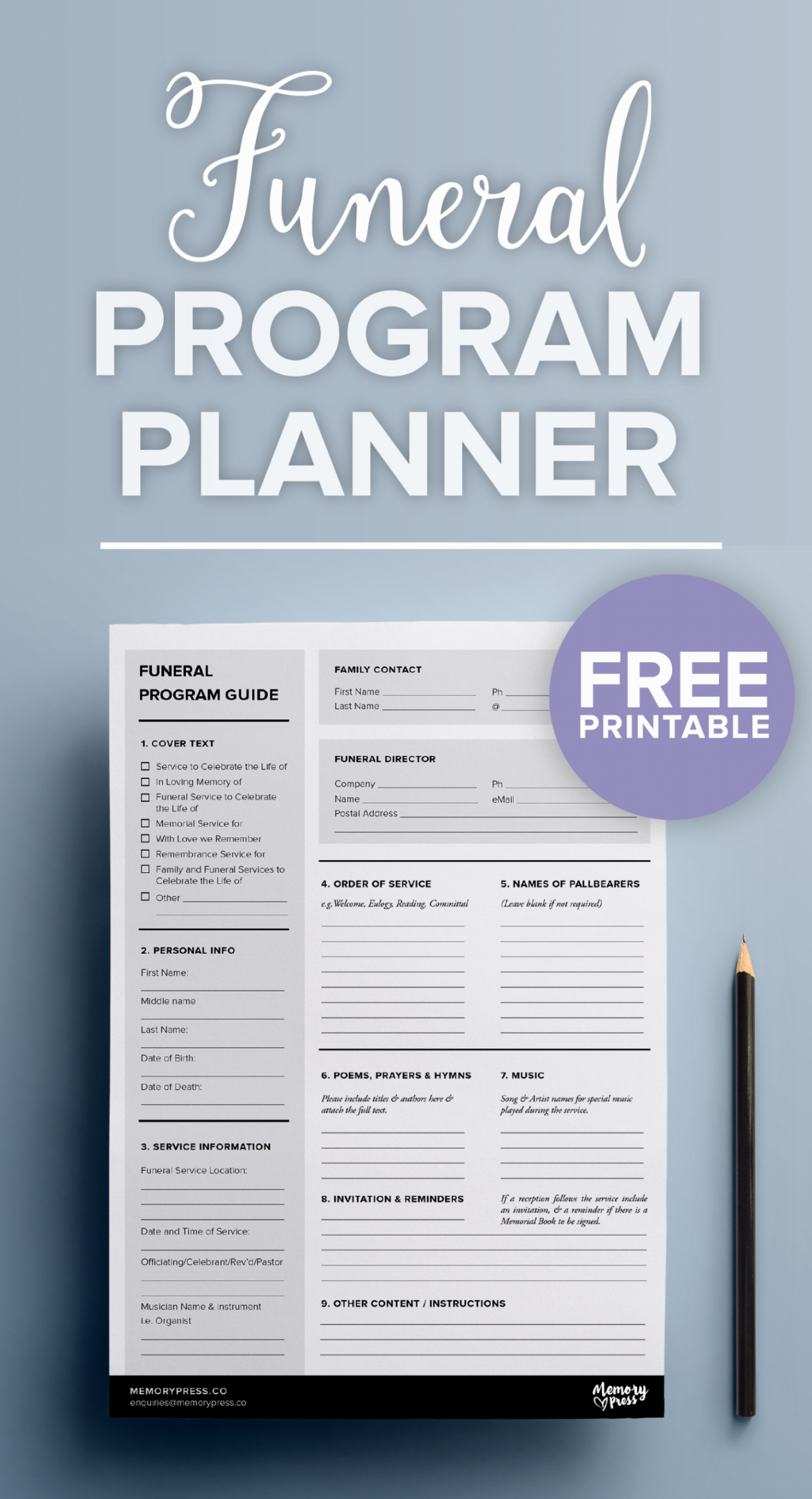 Funeral Planning Checklist Template New Free Printable Funeral