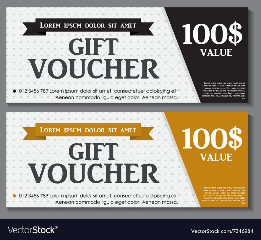 Gift voucher template with sample text Royalty Free Vector