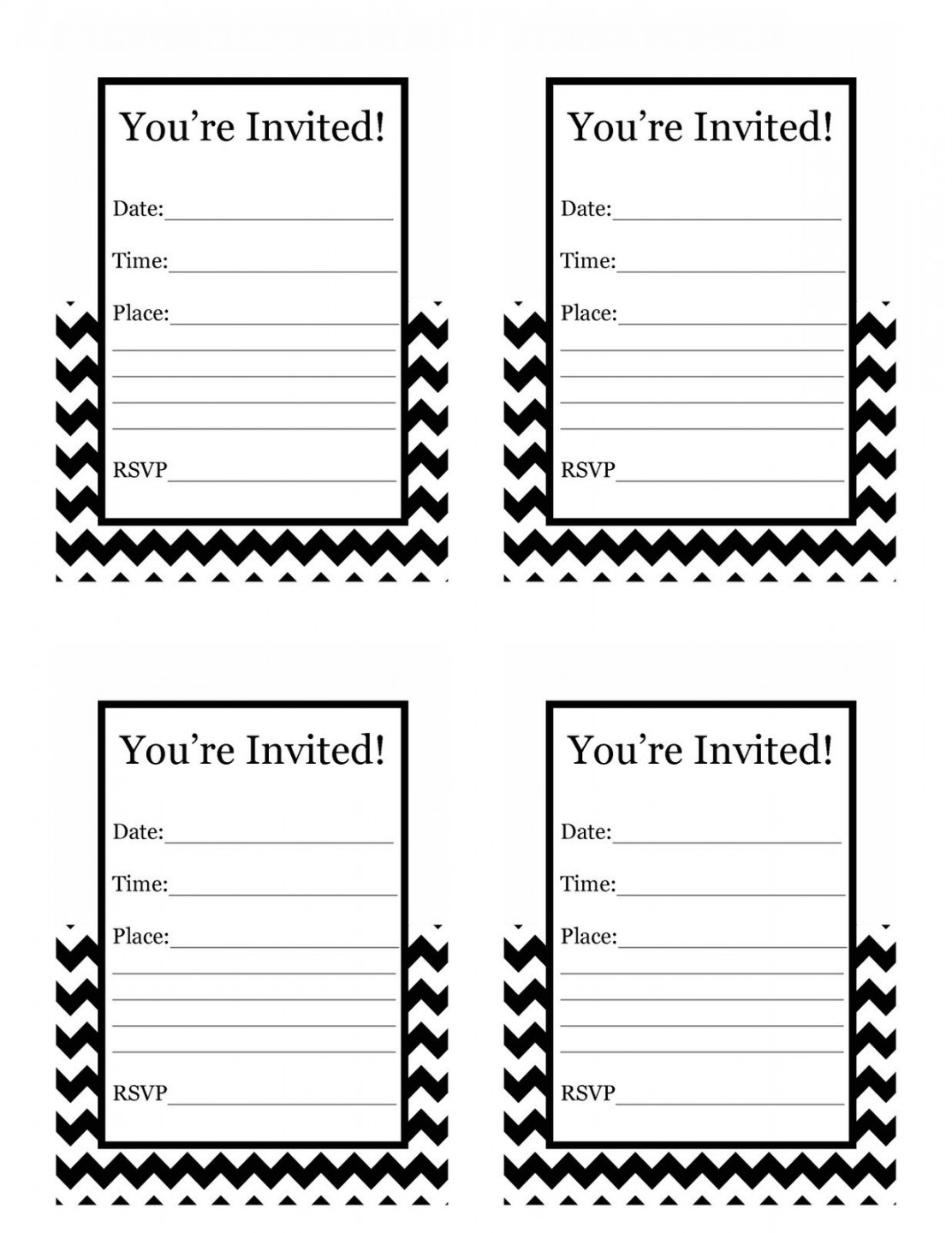 Happy Friday!! Free Printable Chevron Invitation  Free printable