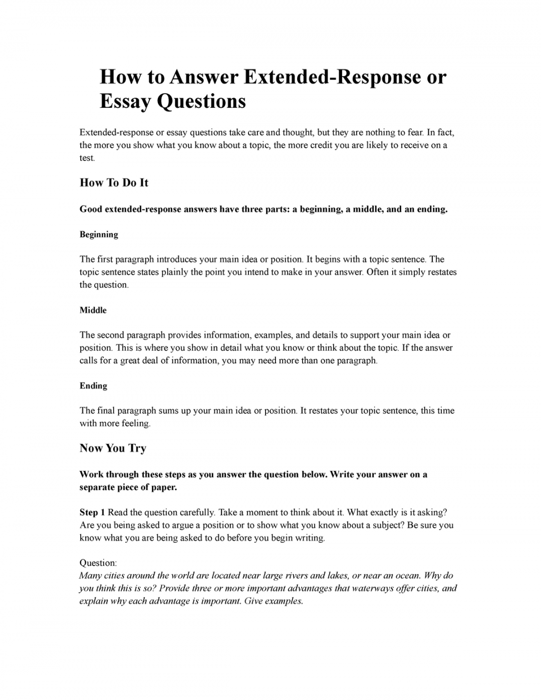 How to Answer Extended-Response or Essay Questions - How to Answer