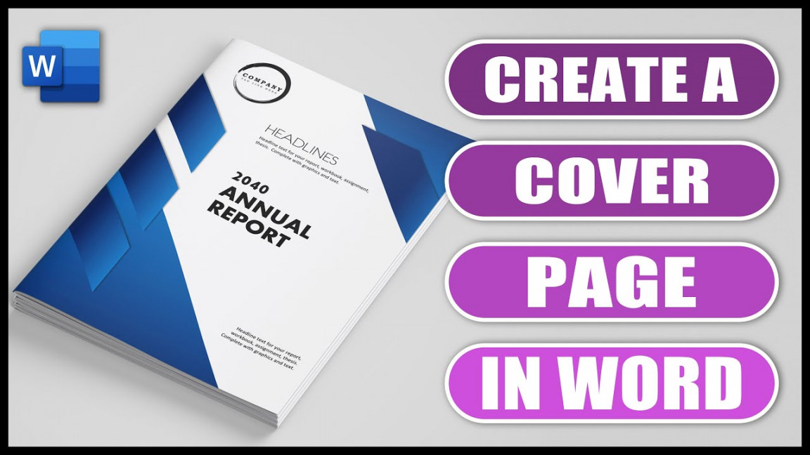 How to Create A Cover Page in Word  Word Tutorial