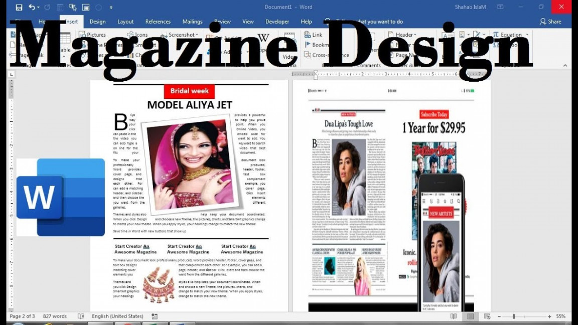 how to create magazine in word