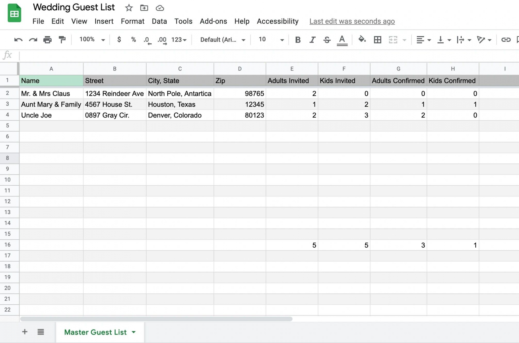 How to use Google Sheets for Wedding Planning