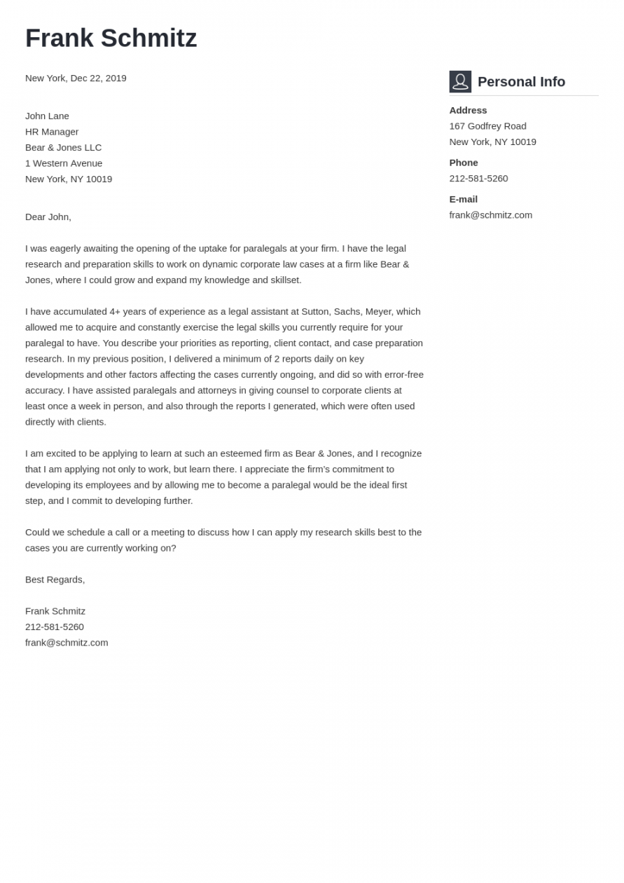 Legal Cover Letter: Examples & Ready-To-Use Template