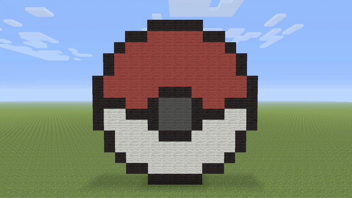 Minecraft Pixel Art - Pokémon Poké Ball (Small)