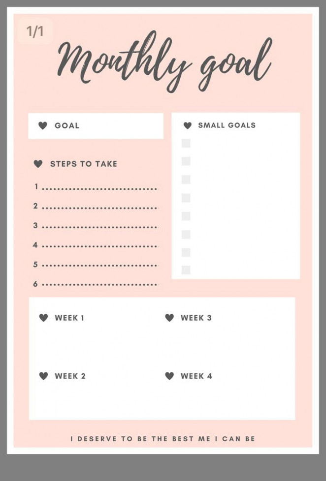 Monthly goals template  Goal planner printable, Planner