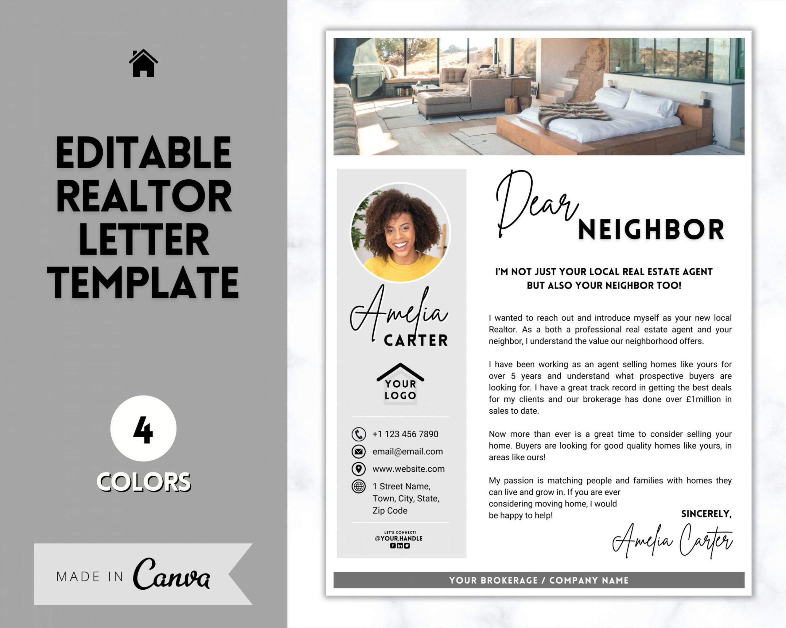 New Agent Introduction Letter, Real Estate Agent Template, Realtor