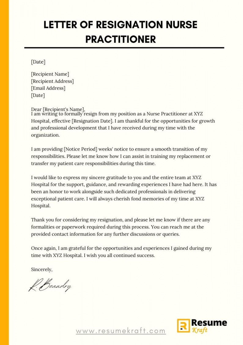 Nurse Practitioner Resignation Letter (With Samples)