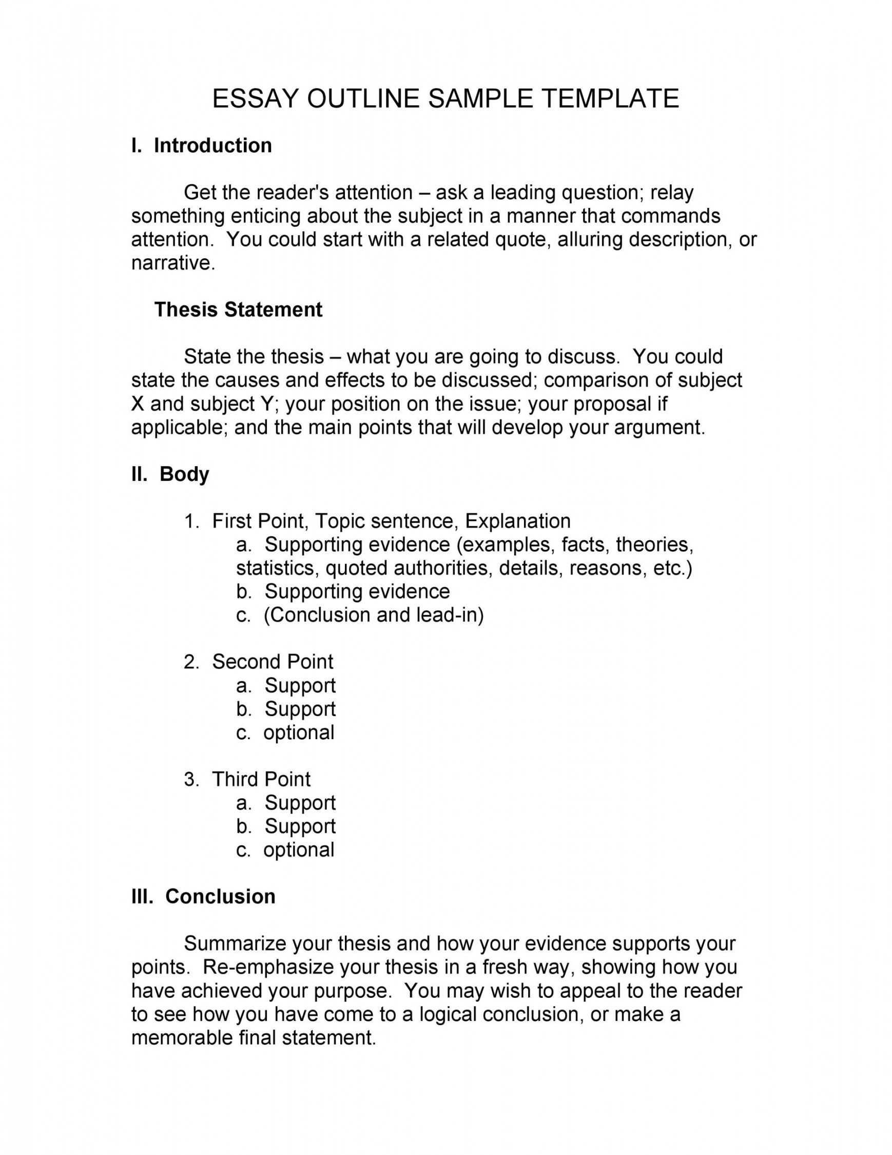 Outstanding Essay Outline Templates (Argumentative, Narrative