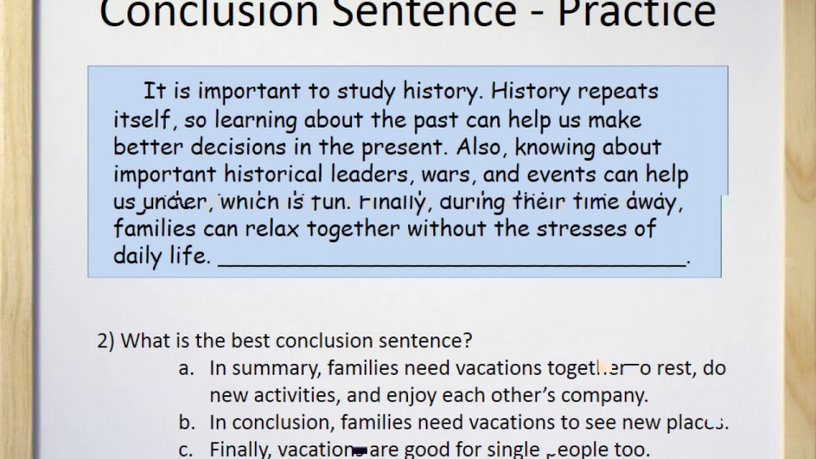 Paragraphs (Part IV) - Conclusion Sentences