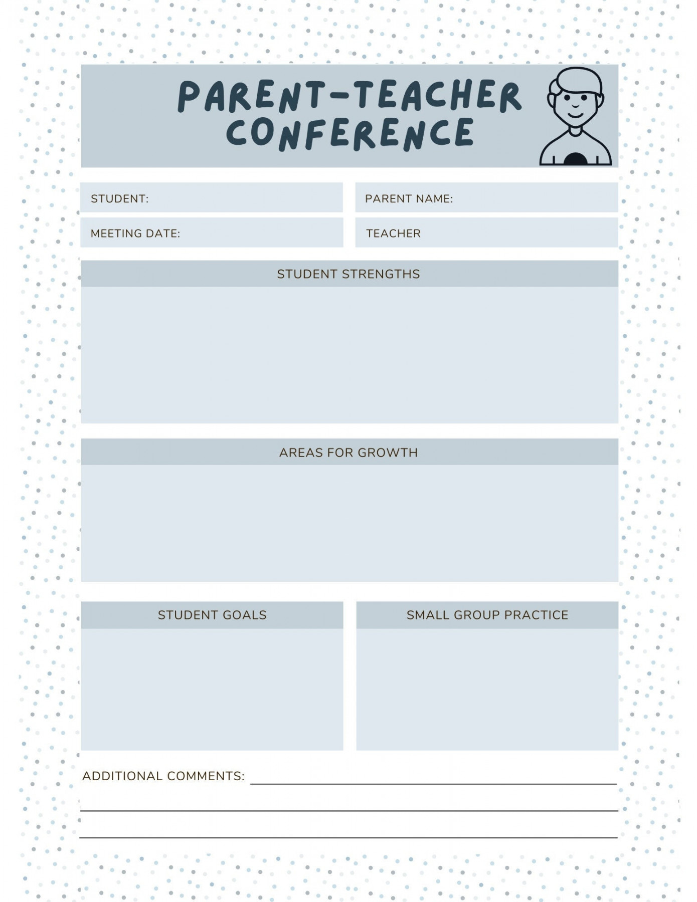 Parent Teacher Conference Form Teacher Conference Student - Etsy