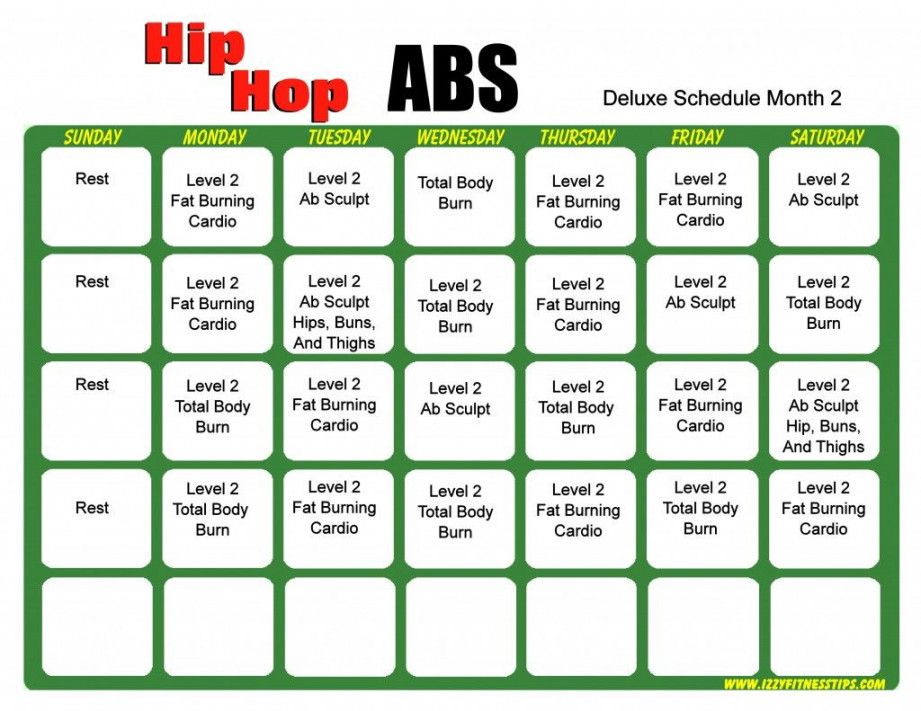 Print A Workout Calendar  Hip hop abs workout, Hip hop abs, Hip