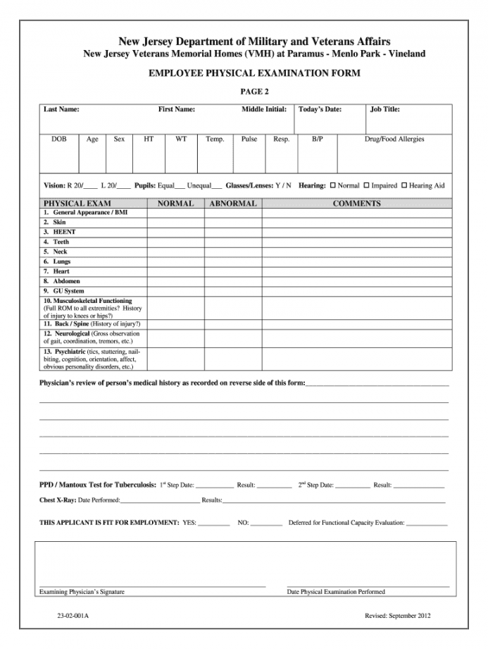 Printable Basic Physical Exam Form Pdf - Fill Online, Printable