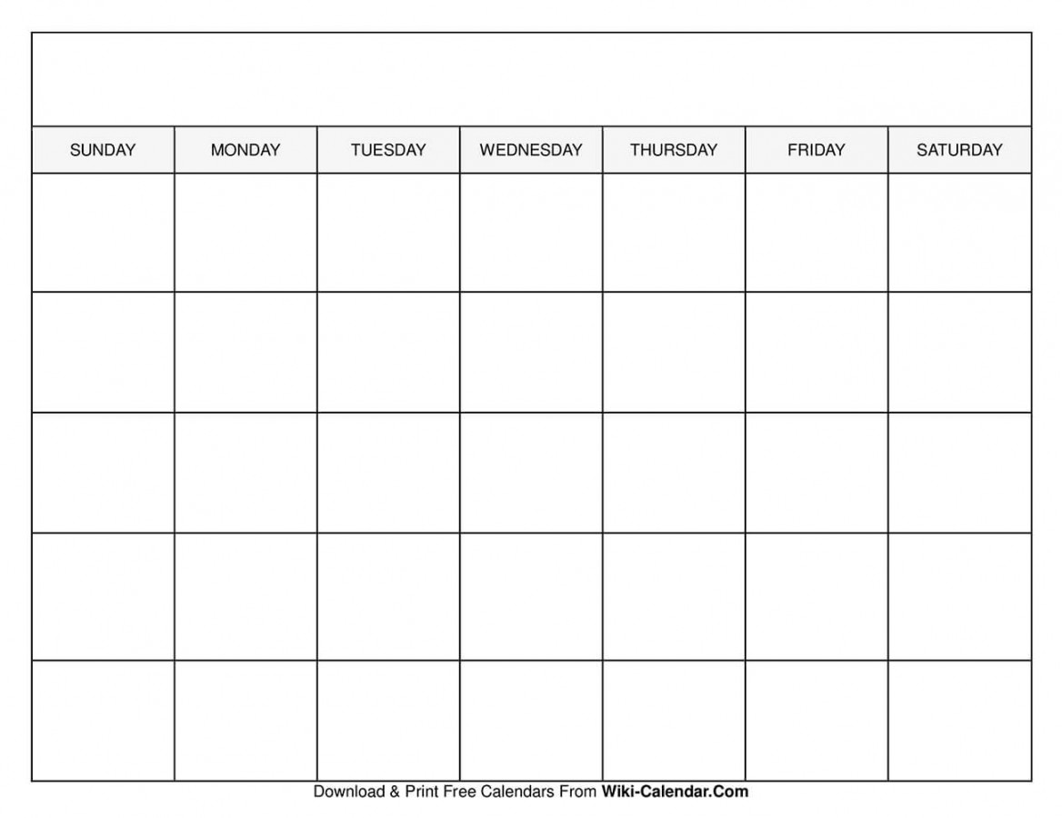 Printable Blank Calendar Templates - Wiki Calendar