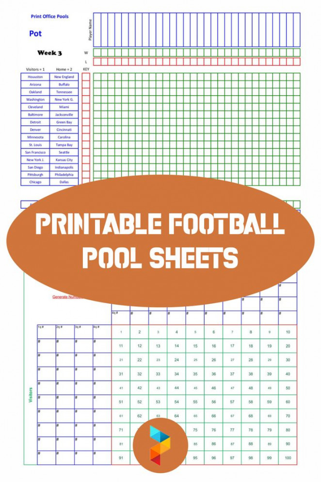 Printable Football Pool Sheets  Football pool, Football template