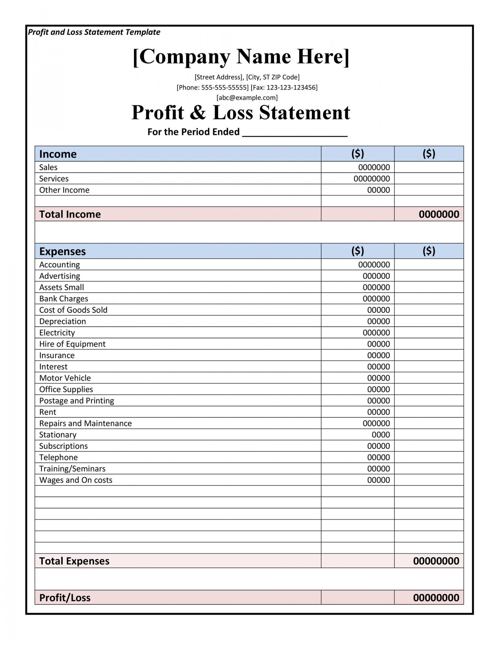 Profit and Loss Statement Templates & Forms [Excel, PDF]