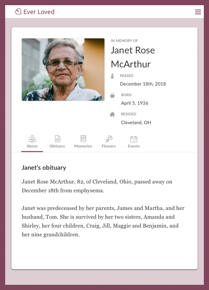 Publish a Free Online Obituary  Ever Loved