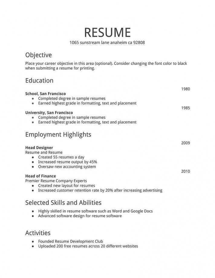 Résumé Templates You Can Download For Free  Job resume format